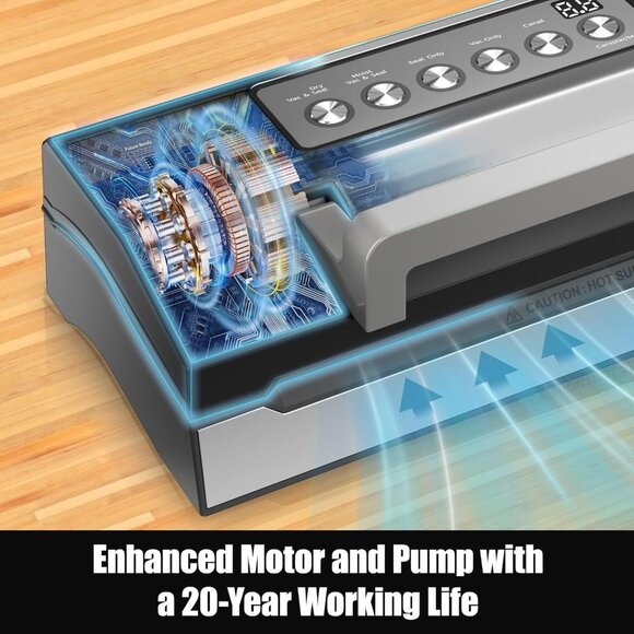 Compact Vacuum Sealer with Built-in Cutter, Durable, Dry/Moist Food Mode + Bags - Picture 2 of 6